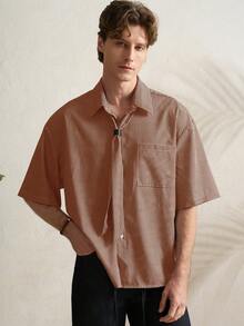 Airaco Men's Houndstooth Short Sleeve Pocket Casual Shirt - Multicolor - View 8