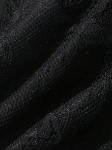 Joudiya Áo kiểu ren đen khoét họa tiết hoa mùa xuân hè, cổ chữ V, dây mảnh, ôm sát, thanh lịch dành cho nữ, thích hợp cho ngày Valentine và đám cưới. - màu đen - Xem 3