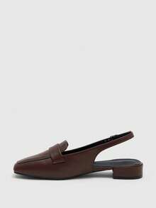 CUCCOO BIZCHIC Women's Shoes Brown Square Toe Commuting Simple Wear Fashionable Flat Shoes - Coffee Brown - View 3