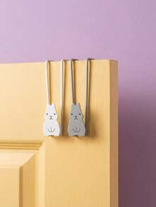 Joivida 3Pcs/6Pcs Stainless Steel Hooks Rabbit Cabinet Door Hooks Iron Cabinet Door Storage Racks Punch-Free Garbage Bag Holders Kitchen Supplies Storage Hanging Racks Ideal For Easter Bedroom Living Room Restaurant Use - multicolor - View 2