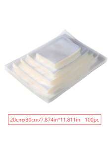 100/500个透明压纹食品真空密封袋，采用PE尼龙材质，适用于家庭和商业用途。是保存肉类、海鲜、谷物、坚果、水果、干果、药品和其他食品的理想选择。密封保鲜，是家庭厨房食品储存的完美之选。 - Clear - 查看 14