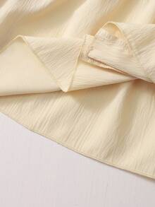 2026春夏新款时尚柔软面料夏季连衣裙，度假旅行必备，女童时尚印花领荷叶袖系带连衣裙，适合春秋季派对场合 - 黃色 - 查看 9