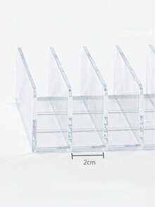 Klimonla 1pc Clear Acrylic Storage Box For 7-Grid Eye Shadow Palette, Can Be Used For Tools Storage, Dustproof. Suitable For Storing Powder, Eye Shadow, Blush & Other Cosmetics, With Drawer Separator Box, Desktop Makeup Display Box,Room,Home,Bedroom,Bathroom - Clear - View 5