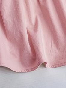 EMERY ROSE Top femme à encolure à lacets et taille froncée, grande taille - Rose bonbon - Voir 5