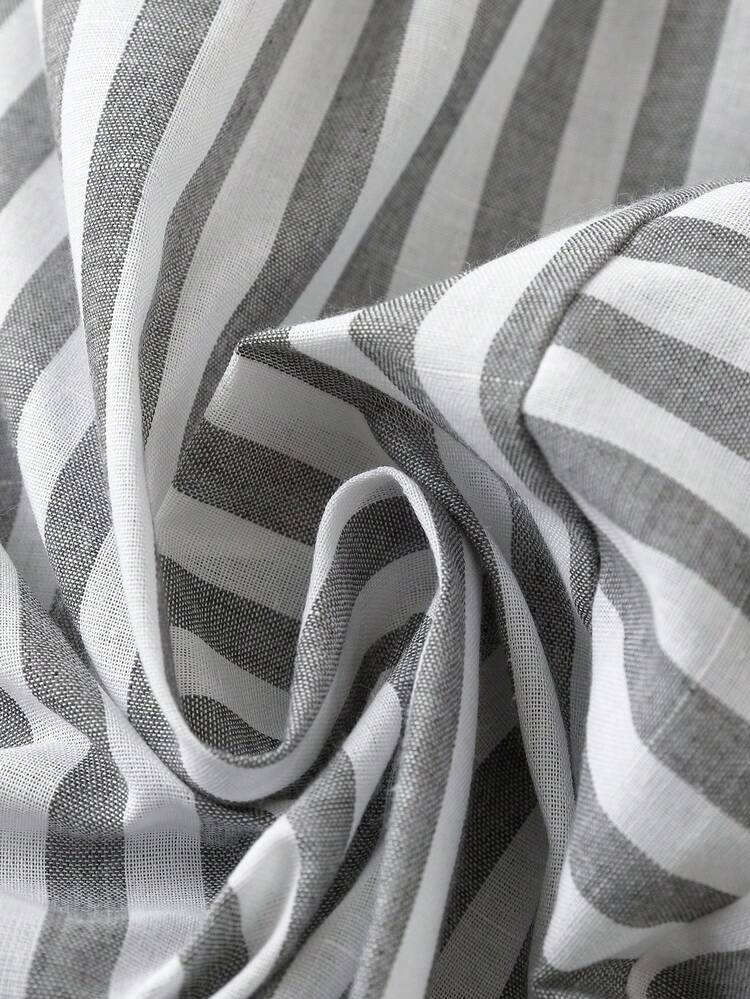 Plus Size Women Elastic Waist Casual Loose Straight Striped Pants, Summer Striped Trousers Womens Pants Casual Pants Gray Striped Pants,Summer Holiday Outfits