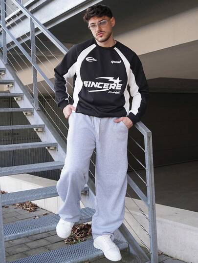 LEOGASHI LEOGASHI 男士纯色口袋抽绳腰休闲运动裤