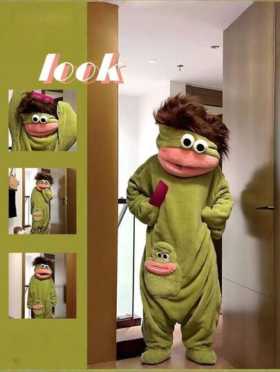 Pijamas de pareja con boca grande para invierno, con forro polar y extra grosor, diseñados para diversión y calidez. También adecuados para uso en casa. Bata de baño con diseño de peces lindos de Haddon