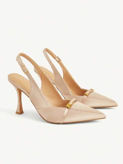 CUCCOO CHICEST Giày cao gót nữ thời trang màu mơ, kiểu dáng cơ bản, thanh lịch với chi tiết kim loại trang trí.