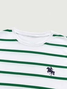 Courvante Camiseta masculina casual de manga curta com estampa de cavalos listrados - Multicolorido - Ver 5