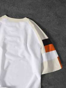 Manfinity EMRG Men's Casual Sports Contrast Color Raglan Sleeve Short Sleeve T-Shirt - Multicolor - View 5