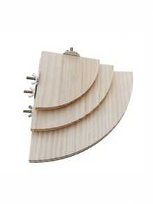 One-Piece Wooden Perch For Birds, Parrot Support Platform, Rectangular Fan-Shaped Shelf, Suitable For Budgies, Long-Tailed Parrots, Cockatiels, Hamsters, Gerbils, Etc. - Yellow - View 5