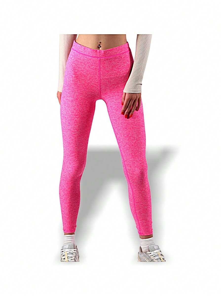 Alo Yoga Leggings HIGH WAIST ALOSOFT FLOW Sweat Absorption Breathable Lightweight Solid Good Elasticity Easy To Wash Yoga Gym Women Neon Pink W5941R - NEON/PINK - Pink - View 1