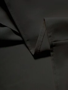 Manfinity CasualCool Men's Casual Lapel Collar Short Sleeve Shirt And Pants Set, Solid Color, Minimalist, Versatile For Daily Commute, Spring/Summer/Autumn - Black - View 8