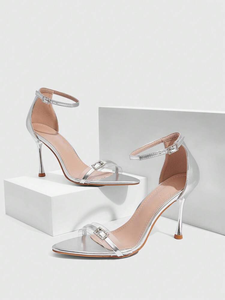 CUCCOO SZL Women Shoes Pointed Stiletto Strap Sexy Fashion Gorgeous Back Ankle Strap With Skirt Banquet Party Nightclub Women High Heel Open-Toed Sandals Prom Heels