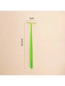 1支可爱嫩芽叶硅胶凝胶笔，幸运草设计，书写流畅，签名笔，创意简约工艺礼品笔，适用于办公室、学校和日常使用 - 綠色 - 查看 7