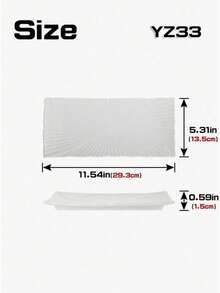 Một chiếc đĩa sứ hình chữ nhật đơn giản, màu trắng tinh khiết với họa tiết cánh hoa dập nổi, thích hợp sử dụng trong gia đình/phòng ăn, các bữa tiệc, làm đĩa tráng miệng kiểu phương Tây, đồ dùng nhà hàng và đĩa sushi kiểu Nhật. - Nhiều màu - Xem 9