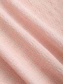 Sweetra Sexy Neckholder Spitzenbesatz Strukturierter Stoff A-Linie Volant Elegantes Kleid - Pink - Übersicht 4