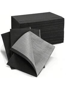 TOEDO 50 chiếc khăn trải bàn dùng một lần cho làm móng 13"X18" - Khăn trải bàn nha khoa chống thấm nước 3 lớp dành cho bệnh nhân - Khăn phủ khay nha khoa hoặc y tế và khăn trải bàn làm móng - màu đen - Xem 1