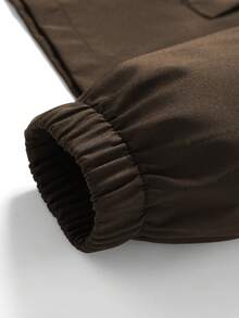 Manfinity Homme Men's Jacket & Coat Hooded Zip-Up Cardigan - Coffee Brown - View 8