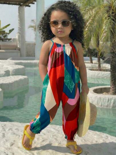 Travachic KIDS Infant/Toddler Girls' Colorful Printed Sleeveless Romper