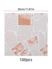 50/100张装三明治包装纸、托盘垫纸、食品篮衬垫、防油包装纸、面包烘焙垫纸、烘焙托盘垫纸、餐桌垫纸、厨房配件、厨房用具、防油工具、野餐包装纸 - 彩色 - 查看 4