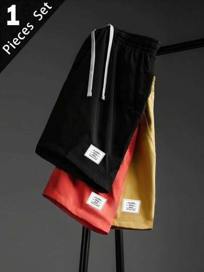 Sport MetroGents Men's Letter Print Drawstring Waist Sports Shorts