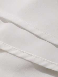 Livesso Bộ 2 món áo dài tay buộc dây phía trước và chân váy midi cho nữ. - trắng - Xem 9