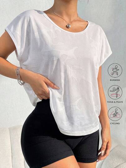 Dewbera 女士纯色透气短袖运动T恤