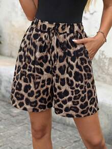 EMERY ROSE 女士休闲豹纹宽松短裤 - 彩色 - 查看 6