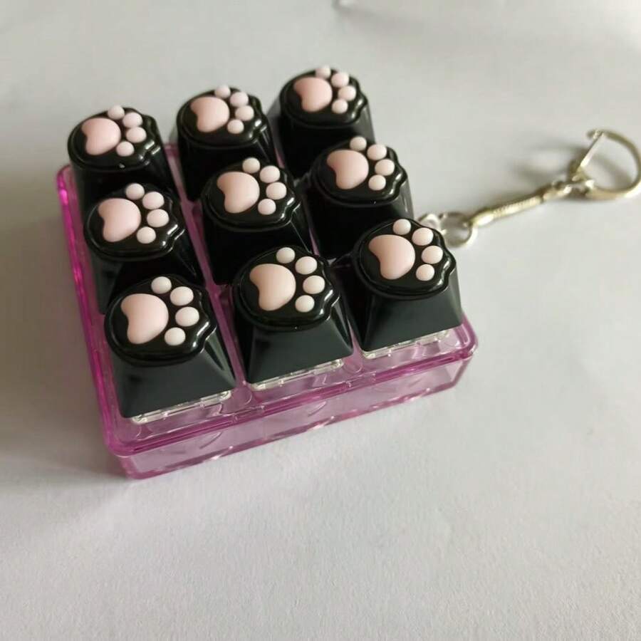 1pc Cat Paw Nine-Grid Unlit Shaft Tester With Decompression Button + Chain - Multicolor - View 1