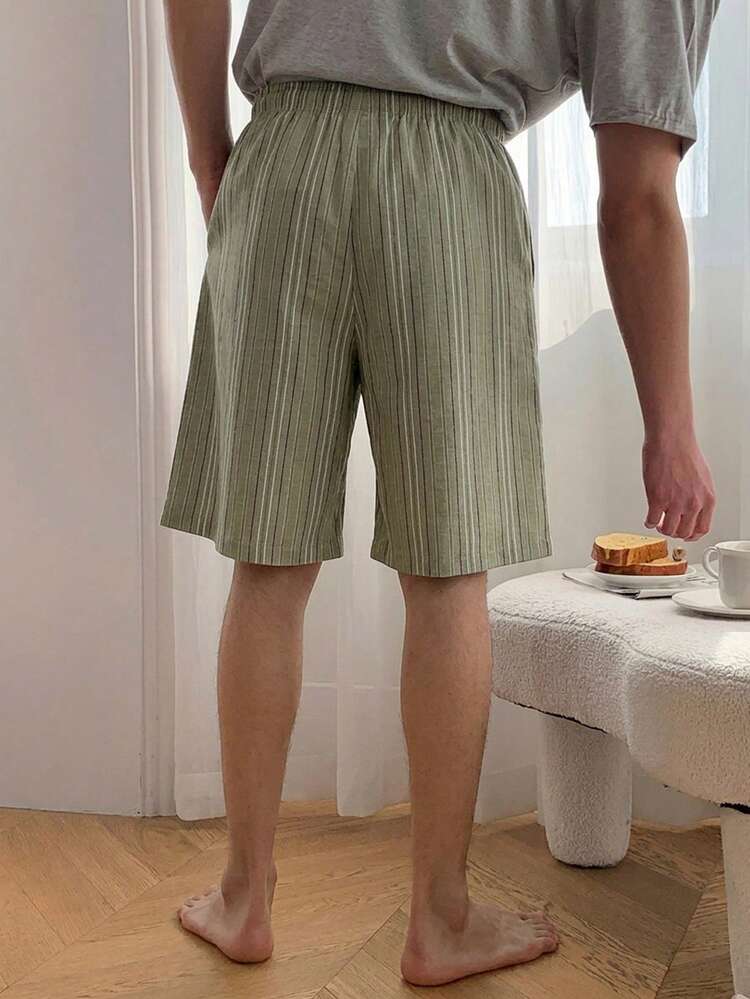 Men's Striped Colorful Casual Shorts, Summer Loungewear