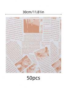 50/100张装三明治包装纸、托盘垫纸、食品篮衬垫、防油包装纸、面包烘焙垫纸、烘焙托盘垫纸、餐桌垫纸、厨房配件、厨房用具、防油工具、野餐包装纸 - 彩色 - 查看 3