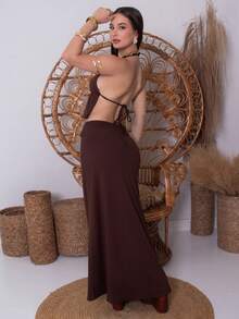 Duda Rubert Trang phục hai mảnh dành cho phụ nữ mặc hàng ngày - Cà phê nâu - Xem 2