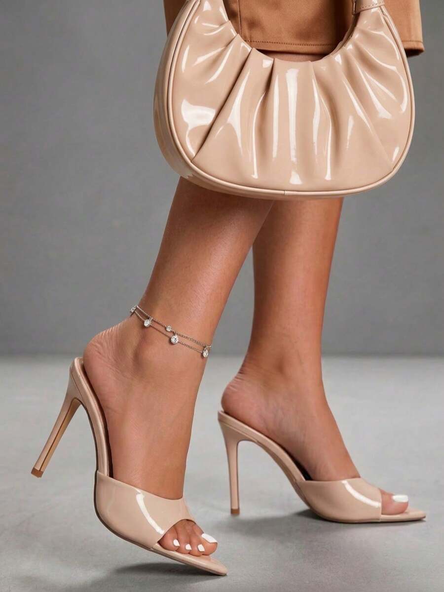 CUCCOO SZL Women's Fashionable And Elegant Pointed Toe High Heel Sandals Prom Heels Summer Shoes - Apricot - View 1