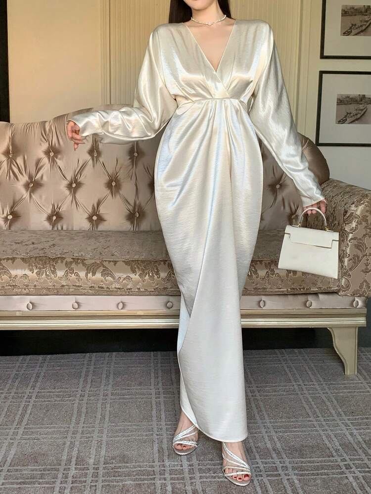 Women's Elegant Solid Color Dress For Commuting