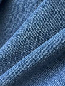 Elamini Đầm denim nữ kiểu corset cài eo, xếp ly ở gấu váy. - Rửa nhẹ - Xem 4