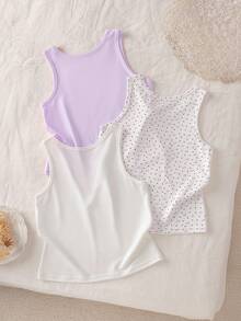 SHEIN 3pcs/Set Girls' Pink Series Cute Rabbit Heart Print Soft & Comfortable 5-Piece Underwear Set - Multicolor - View 2