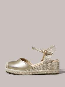 Styleloop Women's Wedge Heel Platform Sandals - Gold - View 3
