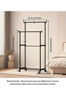 1 Perchero de ropa con varillas ajustables y múltiples niveles con ruedas - Organizador de ropa de metal autoportante con estantes y ganchos laterales, fácil de mover, adecuado para almacenamiento en el hogar, dormitorio, armario, organización de tiendas minoristas, estructura de marco resistente - Multicolor - Ver 6