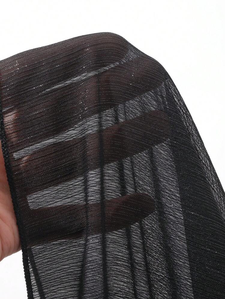 Women's Shiny Sheer Wrap Around Skirt Coverup