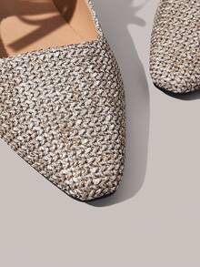 Styleloop Damen Slip-On Flache Schuhe, einzelner Riemen, Schleifen Dekor, Western Stil, geeignet für Musikfestivals, Partys, Frühlingsurlaubsoutfit im Boho-Stil, Urlaubsoutfit, Reisenotwendigkeit - Schwarzer Hafer - Übersicht 4