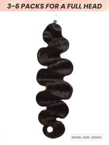 Boho Braids Feather Crochet Human Hair Body Wave Human Hair Extensions Pre Separated Knotless Handmade Bundles Crochet Hair For Braiding Pre Looped 16-22Inch Natural Black - Natural Black - View 2