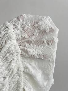 Elamini Women's Halter Neck Tie Knit Textured Top And Mini Frill Trim Skirt 2-Piece Set - Apricot - View 8