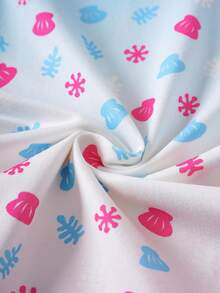 BABY SHARK X SHEIN Áo ngủ tay bồng in hình hoạt hình cho bé gái - Hồng - Xem 6