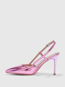 CUCCOO SZL Women's Pointed Toe Buckle Design Fashionable High Heels, Versatile For Daily Wear Valentine's Day - Red Violet - View 4
