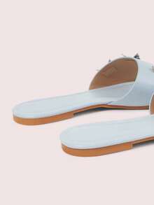 CUCCOO DOLLMOD Sandal nữ màu xanh dương thoải mái, Sandal hình bướm kim loại Sweet Wind. - Màu xanh lam - Xem 4