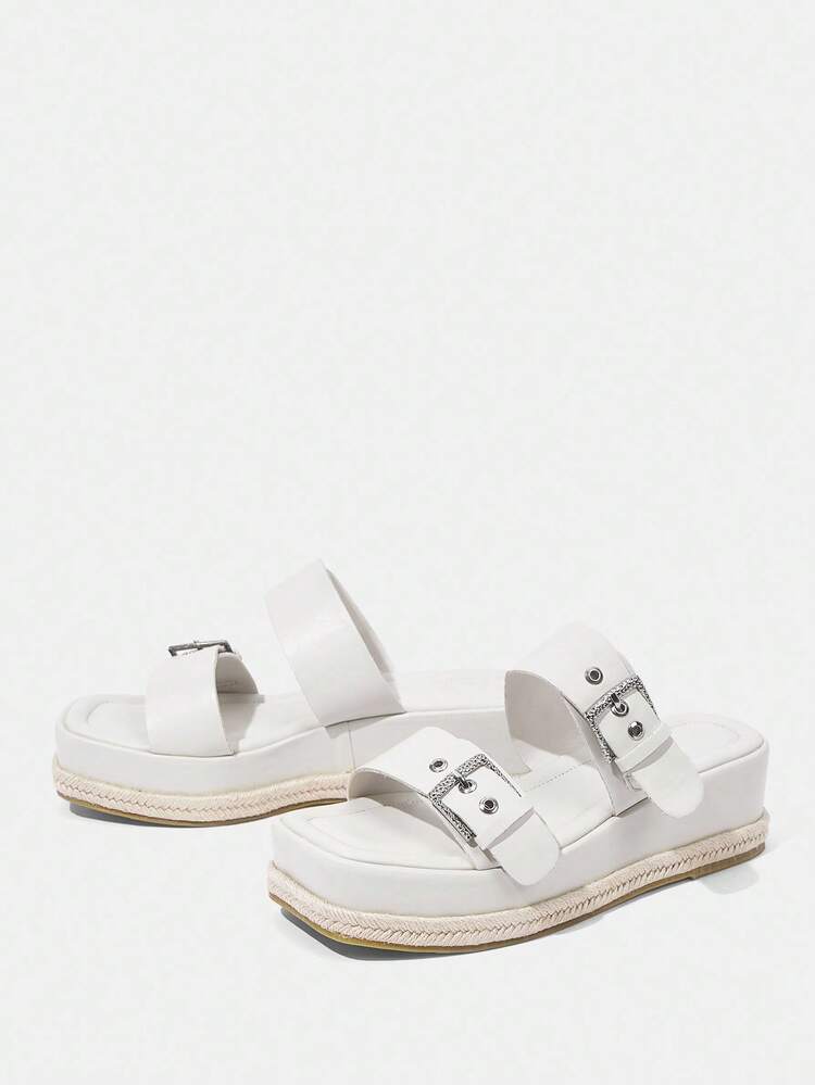 Women's Thick-Soled Sandals, Casual Solid Wedge Sandal Vacation Shoes Summer