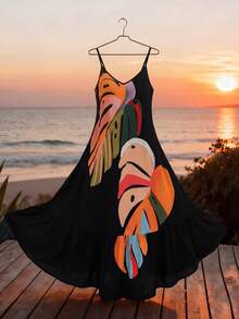 Breezaya Plus Size Women Casual Loose Printed Dress - Multicolor - View 7