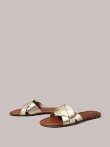 Styleloop Women Shoes Classic Simple Fashion Women's Flat Sandals Woven Design Spring And Summer Brown Sandals Beach Wind Wear, Holiday Wear, Travel Must-Have, Summer Wear, Holiday Atmosphere - Brown - View 2
