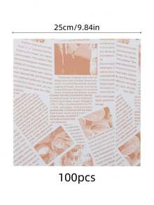 50/100张装三明治包装纸、托盘垫纸、食品篮衬垫、防油包装纸、面包烘焙垫纸、烘焙托盘垫纸、餐桌垫纸、厨房配件、厨房用具、防油工具、野餐包装纸 - 彩色 - 查看 2